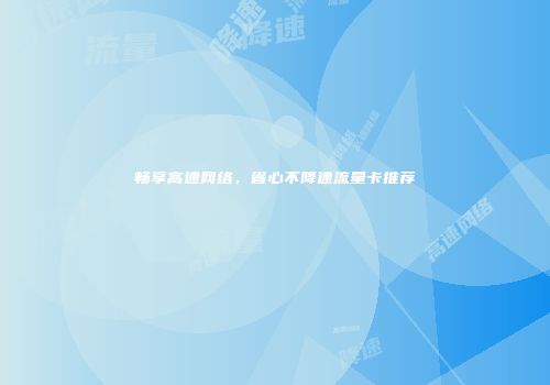 畅享高速网络，省心不降速流量卡推荐