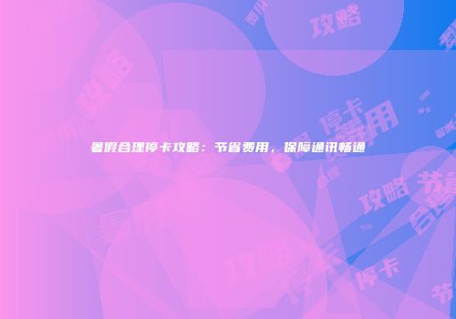 暑假合理停卡攻略：节省费用，保障通讯畅通
