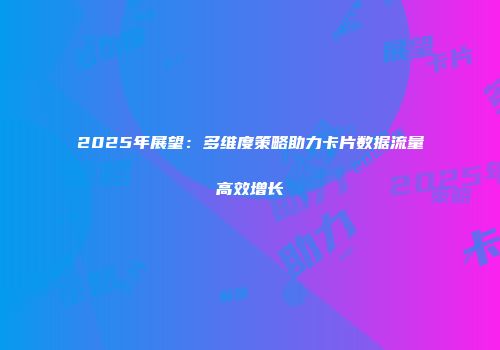 2025年展望：多维度策略助力卡片数据流量高效增长