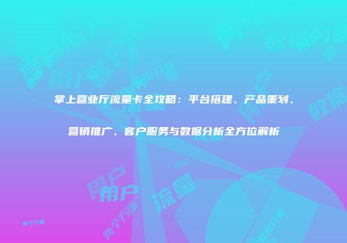掌上营业厅流量卡全攻略：平台搭建、产品策划、营销推广、客户服务与数据分析全方位解析