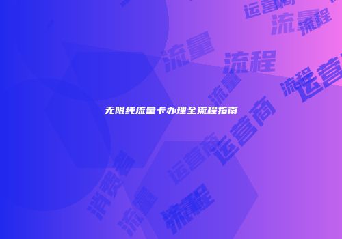 无限纯流量卡办理全流程指南