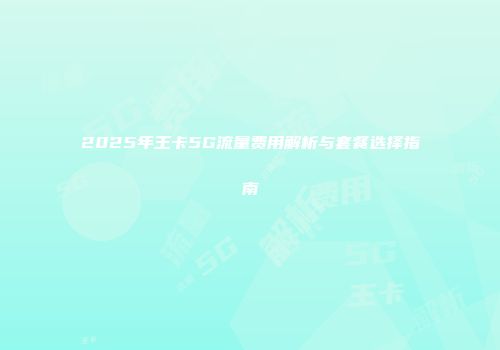 2025年王卡5G流量费用解析与套餐选择指南