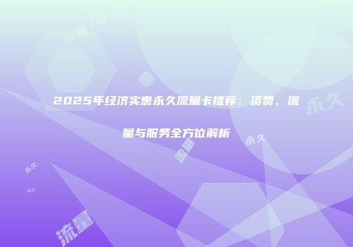 2025年经济实惠永久流量卡推荐：资费、流量与服务全方位解析