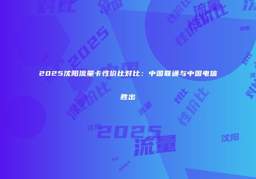 2025沈阳流量卡性价比对比：中国联通与中国电信胜出