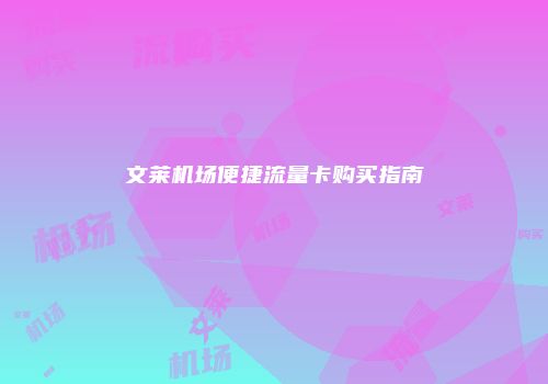 文莱机场便捷流量卡购买指南