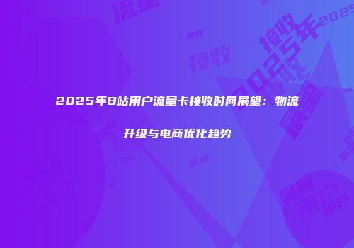2025年B站用户流量卡接收时间展望：物流升级与电商优化趋势