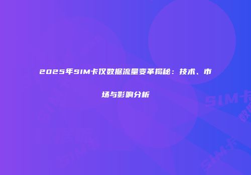 2025年SIM卡仅数据流量变革揭秘：技术、市场与影响分析