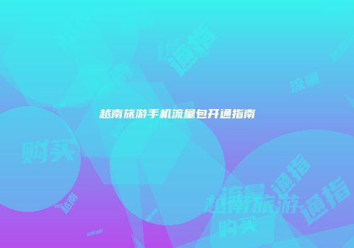 越南旅游手机流量包开通指南