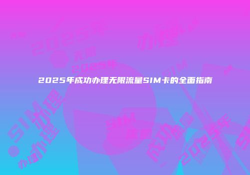 2025年成功办理无限流量SIM卡的全面指南