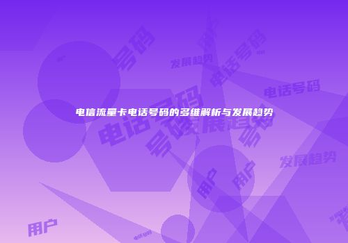 电信流量卡电话号码的多维解析与发展趋势