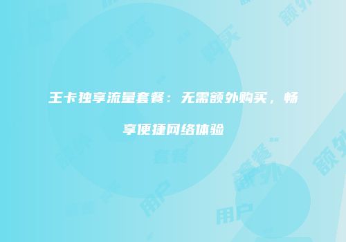 王卡独享流量套餐：无需额外购买，畅享便捷网络体验