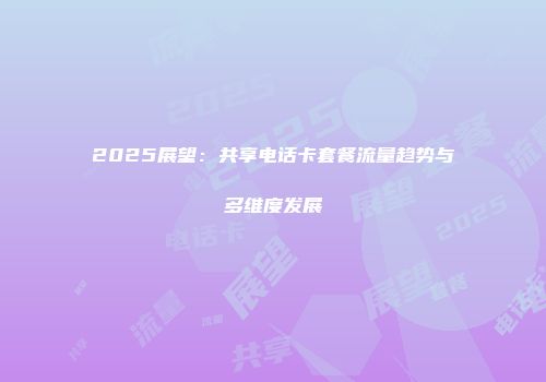 2025展望：共享电话卡套餐流量趋势与多维度发展
