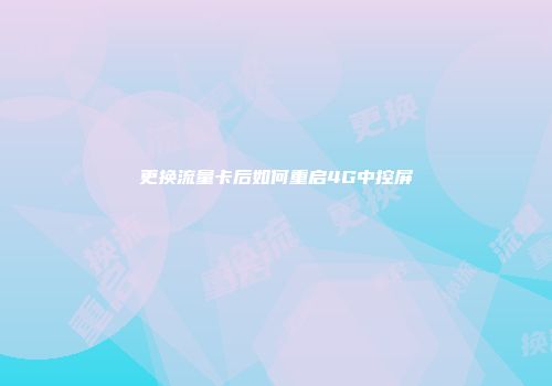 更换流量卡后如何重启4G中控屏