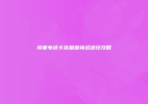 埃塞电话卡流量查询多途径攻略