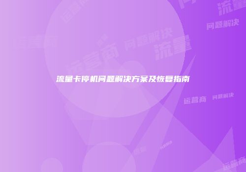 流量卡停机问题解决方案及恢复指南