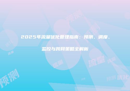 2025年流量优化管理指南：预测、调度、监控与跨网策略全解析