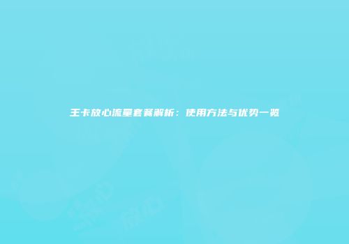 王卡放心流量套餐解析：使用方法与优势一览