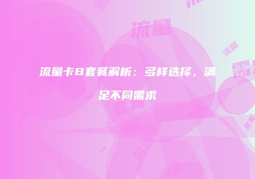 流量卡B套餐解析：多样选择，满足不同需求