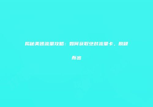 揭秘美团流量攻略：如何获取绝对流量卡，脱颖而出