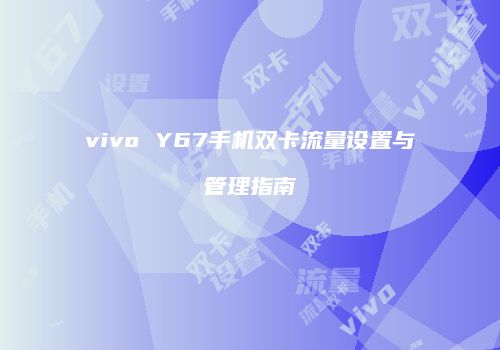 vivo Y67手机双卡流量设置与管理指南