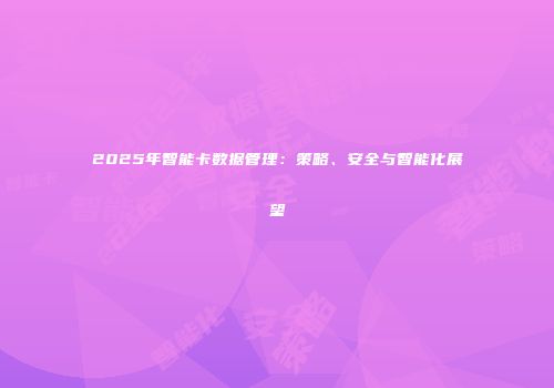 2025年智能卡数据管理：策略、安全与智能化展望