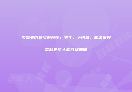 流量卡市场多面开花：学生、上班族、旅游爱好者和老年人成目标群体