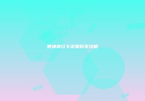 柬埔寨红卡流量购买攻略