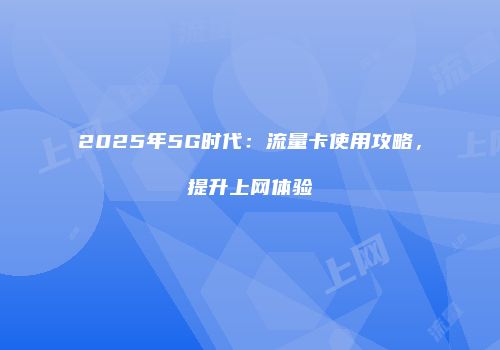 2025年5G时代：流量卡使用攻略，提升上网体验