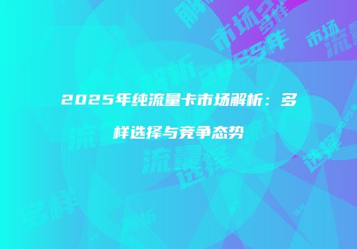 2025年纯流量卡市场解析：多样选择与竞争态势