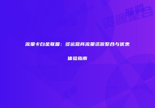 流量卡白金联盟：多运营商流量资源整合与优惠体验指南