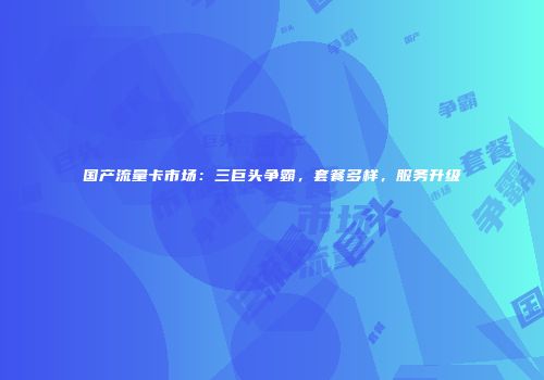 国产流量卡市场：三巨头争霸，套餐多样，服务升级