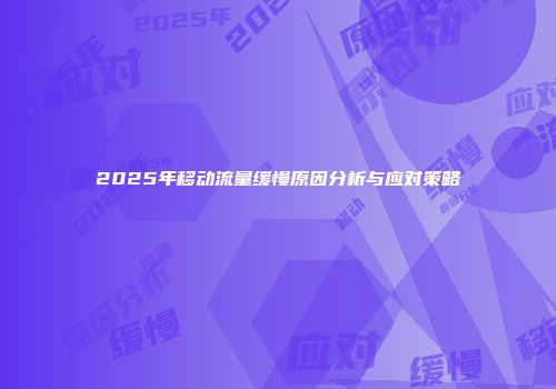 2025年移动流量缓慢原因分析与应对策略