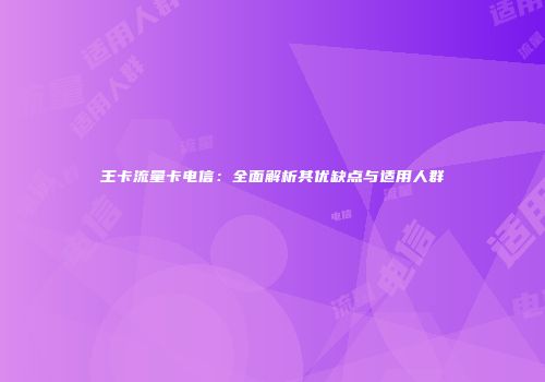 王卡流量卡电信：全面解析其优缺点与适用人群