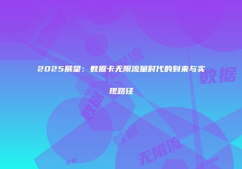 2025展望：数据卡无限流量时代的到来与实现路径