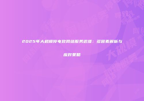 2025年大规模停电致网络服务迟缓：多因素解析与应对策略