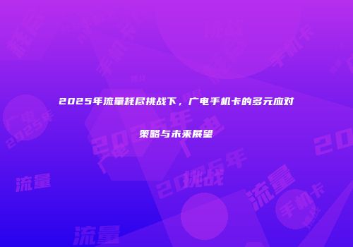 2025年流量耗尽挑战下，广电手机卡的多元应对策略与未来展望