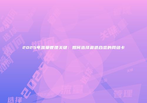 2025年流量管理关键：如何选择最适合您的网络卡