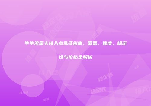 牛牛流量卡接入点选择指南：覆盖、速度、稳定性与价格全解析