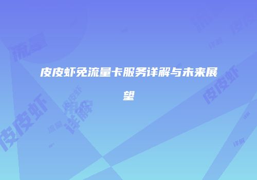 皮皮虾免流量卡服务详解与未来展望