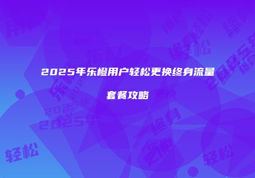 2025年乐橙用户轻松更换终身流量套餐攻略