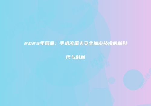 2025年展望：手机流量卡安全加密技术的新时代与创新