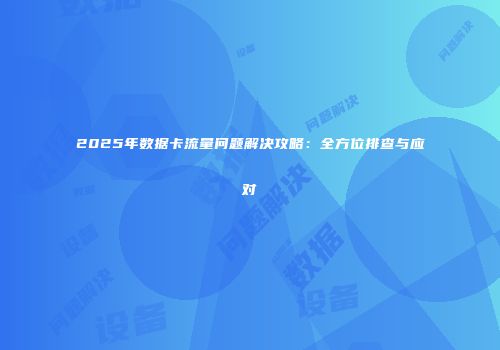 2025年数据卡流量问题解决攻略：全方位排查与应对