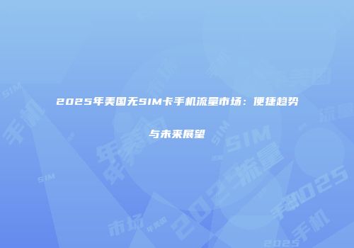2025年美国无SIM卡手机流量市场：便捷趋势与未来展望