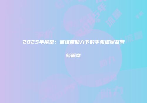 2025年展望：多维度助力下的手机流量互转新篇章