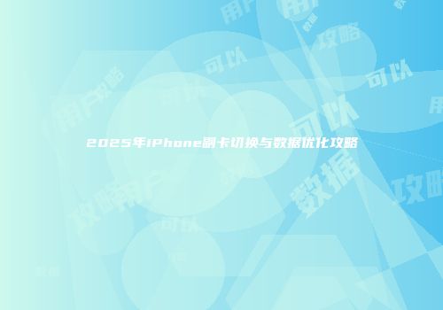 2025年iPhone副卡切换与数据优化攻略