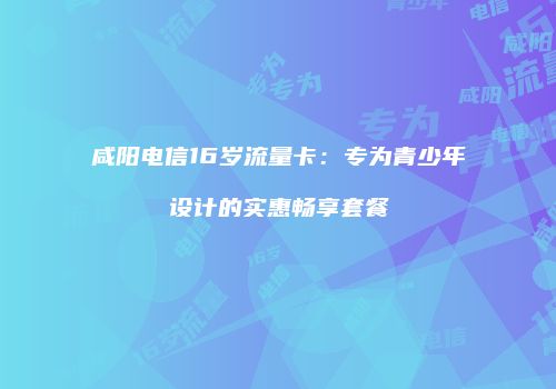 咸阳电信16岁流量卡：专为青少年设计的实惠畅享套餐