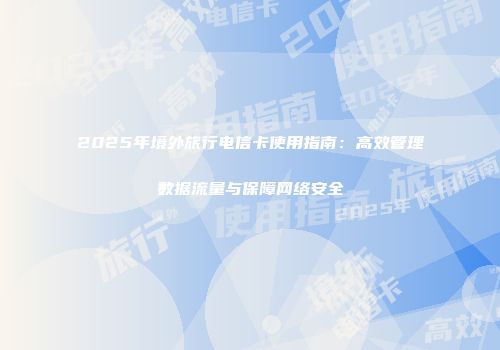 2025年境外旅行电信卡使用指南：高效管理数据流量与保障网络安全