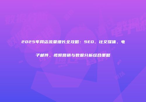 2025年网店流量增长全攻略：SEO、社交媒体、电子邮件、视频营销与数据分析综合策略