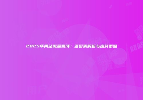 2025年网站流量骤降：多因素解析与应对策略