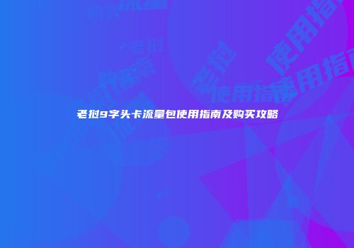 老挝9字头卡流量包使用指南及购买攻略